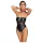 Cottelli Bondage - body brilhante com algemas de braço - preto - M