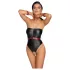 Cottelli Bondage - body brilhante com algemas de braço - preto - M