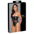 Cottelli Bondage - body brilhante com algemas de braço - preto - M