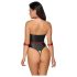 Cottelli Bondage - Body Brilhante com Algemas para Braços (Preto) - L