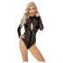 Noir - body de mangas compridas com estampa de leopardo (preto) - M