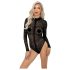 Noir - body de mangas compridas com estampa de leopardo (preto) - M