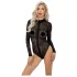 Noir - body de manga longa com estampa de leopardo (preto) - M