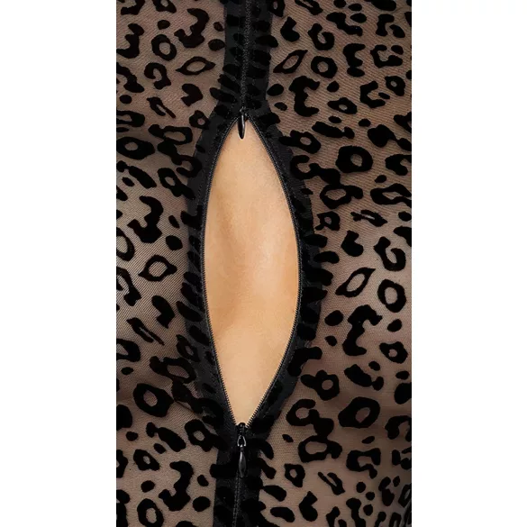 Noir - body de manga longa com estampa de leopardo (preto) - M