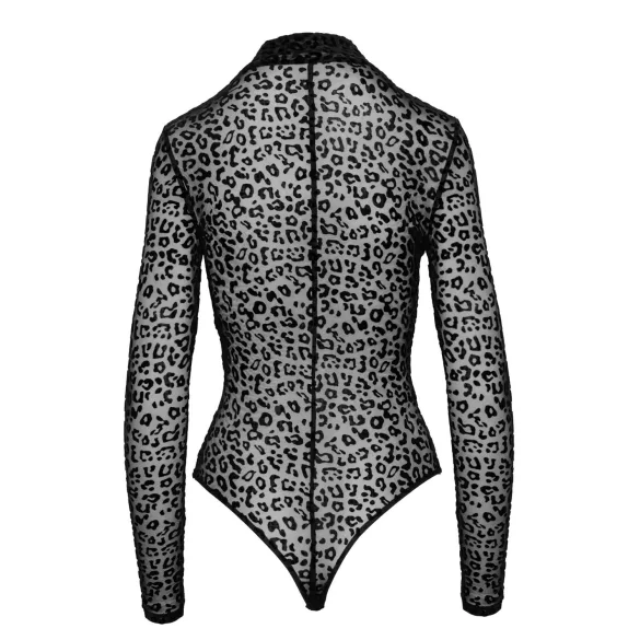 Noir - body de manga longa com estampa de leopardo (preto) - M