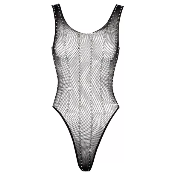 Cottelli - body arrastão com strass - preto - tamanho S-L
