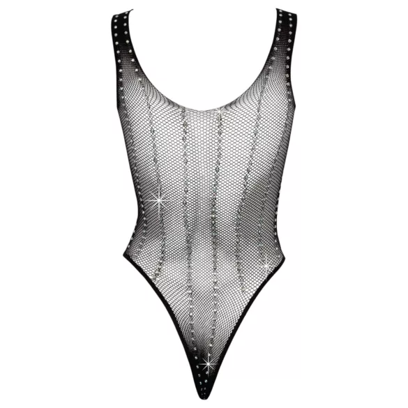 Cottelli - body arrastão com strass - preto - tamanho S-L