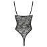Cottelli - Body de renda preto, transparente e aberto - M