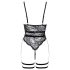 Cottelli - body sensual aberto com tiras (preto)