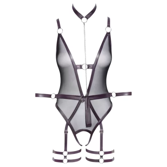Cottelli Bondage - body aberto com algemas de braço - preto