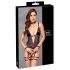 Cottelli Bondage - Body aberto e algemas para braços (preto)