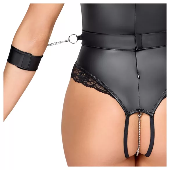Cottelli Bondage - body aberto seios à mostra - preto