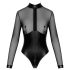Noir - body brilhante com detalhe translúcido (preto) - XL
