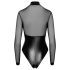 Noir - body brilhante com detalhe translúcido (preto) - XL