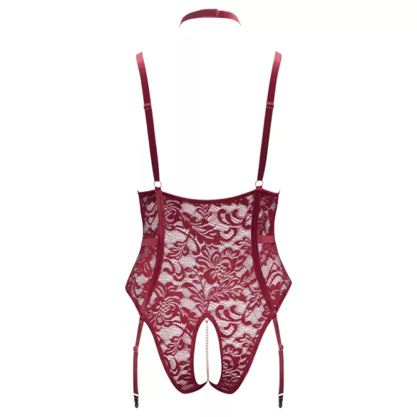 Cottelli Curves - body de renda com correntes - vermelho - 2XL