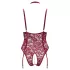 Cottelli Curves - body de renda com correntes - vermelho - 3XL