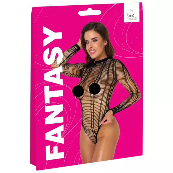 Cottelli - body aberto listrado - preto - tamanho S-L