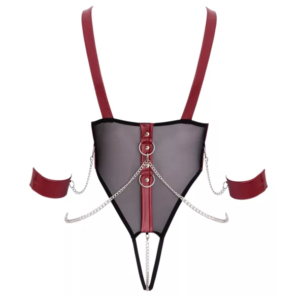 Cottelli Bondage - body aberto com alças e corrente - preto
