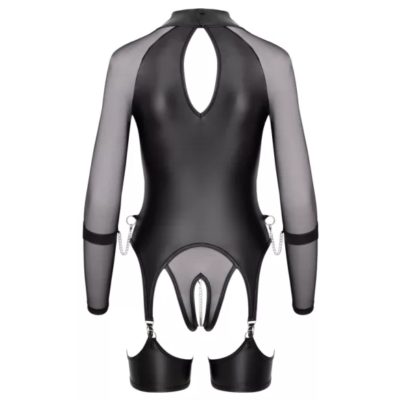 Cottelli Bondage - blusa transparente com algemas - preto