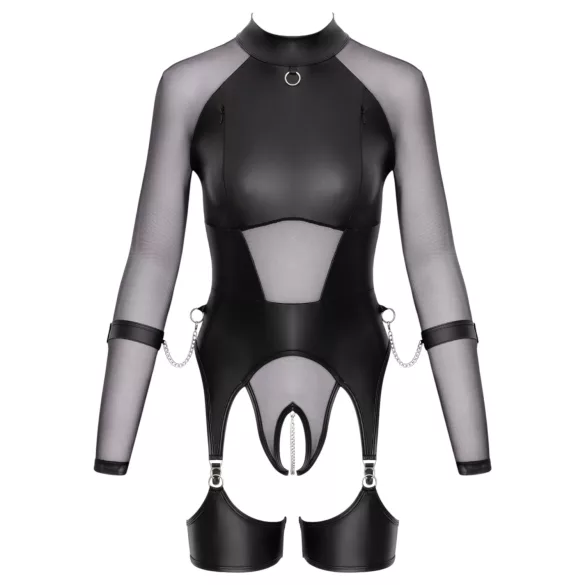 Cottelli Bondage - blusa transparente com algemas - preto - M