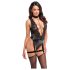 Noir Libido - corpete com cinta-liga (preto) - L