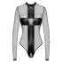 Noir - body transparente cruzado (preto) - M