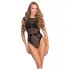 Cottelli - body rendado transparente - preto