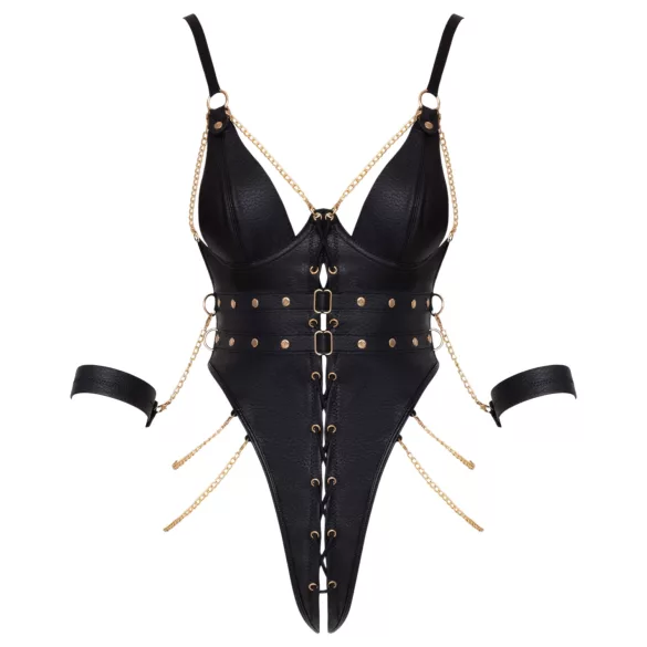 Cottelli - body de bondage com correntes (preto) - M