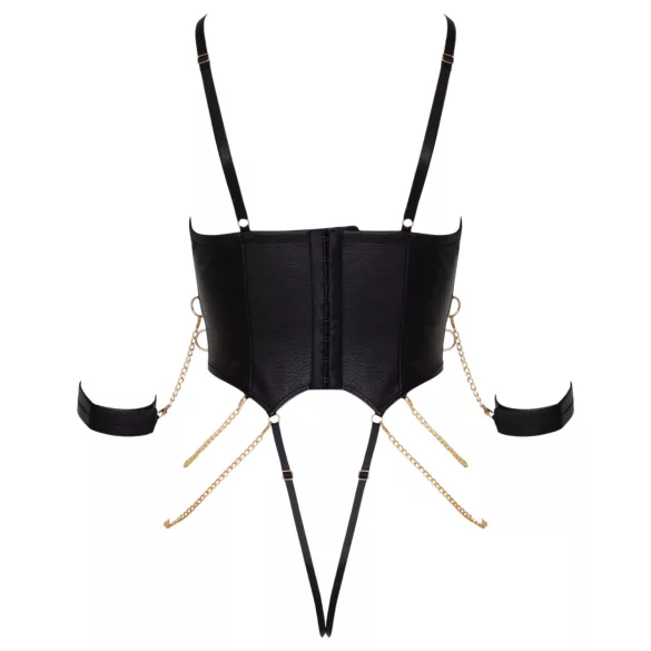 Cottelli - body de bondage com correntes (preto) - L