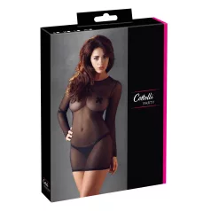 Cottelli - vestido transparente feminino - preto