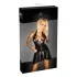 Noir - vestido babydoll transparente decote alto tule preto - L