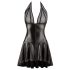Noir - Vestido Preto com Corpete Transparente e Colarinho Elegante - XL