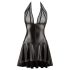 Noir - Vestido Preto com Corpete Transparente e Colarinho Elegante - XL