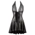 Noir - vestido babydoll transparente decote alto tule preto - XL