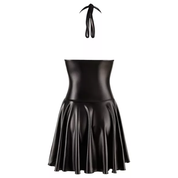 Noir - vestido babydoll transparente decote alto tule preto - XL