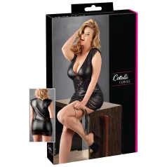 Cottelli Plus Size - vestido brilho com renda - preto - XXL