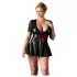 Cottelli Plus Size - vestido brilhante com espartilho vermelho - preto - XXXL