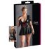 Cottelli Plus Size - vestido brilhante com espartilho vermelho (preto) - XXXXL