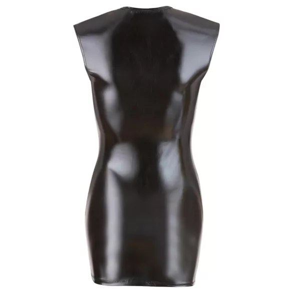 Cottelli - vestido curto sem mangas - vinil brilhante - preto - M
