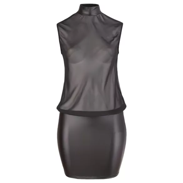 Cottelli Plus Size - vestido chiffon brilhante - preto