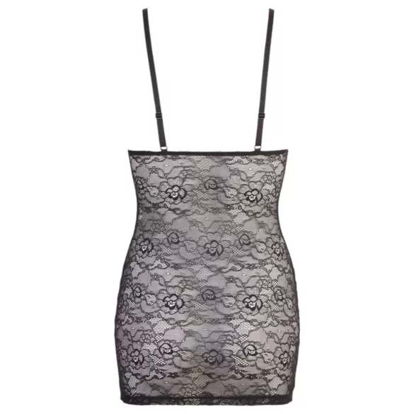 Cottelli - vestido de renda com listras brilhantes - preto - L