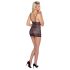 Cottelli - Vestido de renda riscado e brilhante (preto) - XL