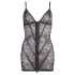 Cottelli - Vestido de renda riscado e brilhante (preto) - XL