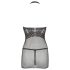 Mandy Mystery - Vestido de malha com alças e tanga (preto)