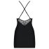 Obsessive 828-CHE-1 - Vestido com alças de strass e tanga (preto)
