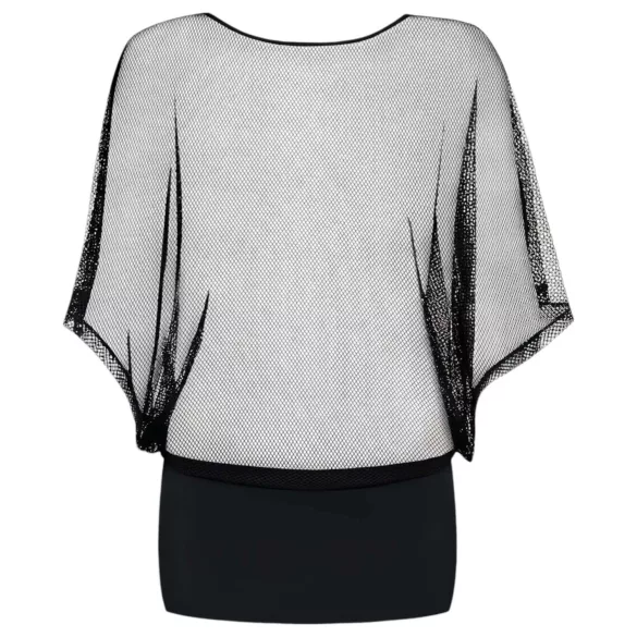 Obsessive Punker - minivestido transparente com fio dental - preto - L/XL