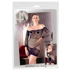   Mandy Mystery - Vestido arrasador com detalhes e tanga preta (S-L)
