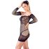 Mandy Mystery - Mini vestido de rede c/luvas e tanga preta (S-L)