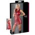 Mini Vestido Brilhante Sem Mangas com Zíper - Vermelho