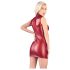 Mini Vestido Brilhante Sem Mangas com Zíper - Vermelho